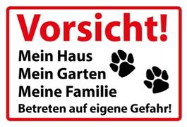 Blechschild-VORSICHT`MEIN HAUS MEIN GART